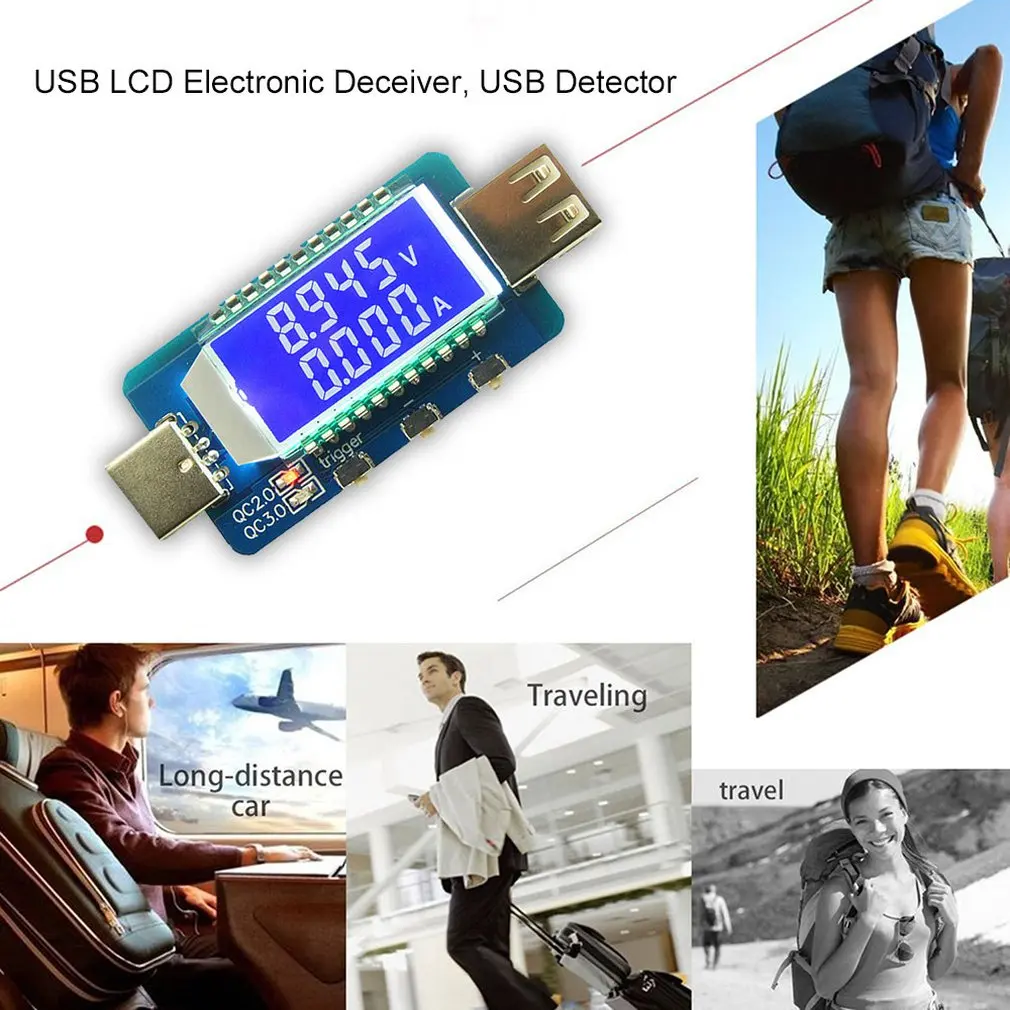 Professional 4V-28V LCD Display QC2.0 QC3.0 USB Electronic Scam Detector Tools Supplies | Инструменты