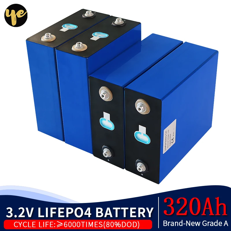 

4 шт. класса А с лакированным 3,2 V 310Ah lifepo4 батарея 12V320AH 48V lifepo4 ячейки Новый 320AH для RV система хранения солнечной энергии ЕС и США без оплаты ввоз...