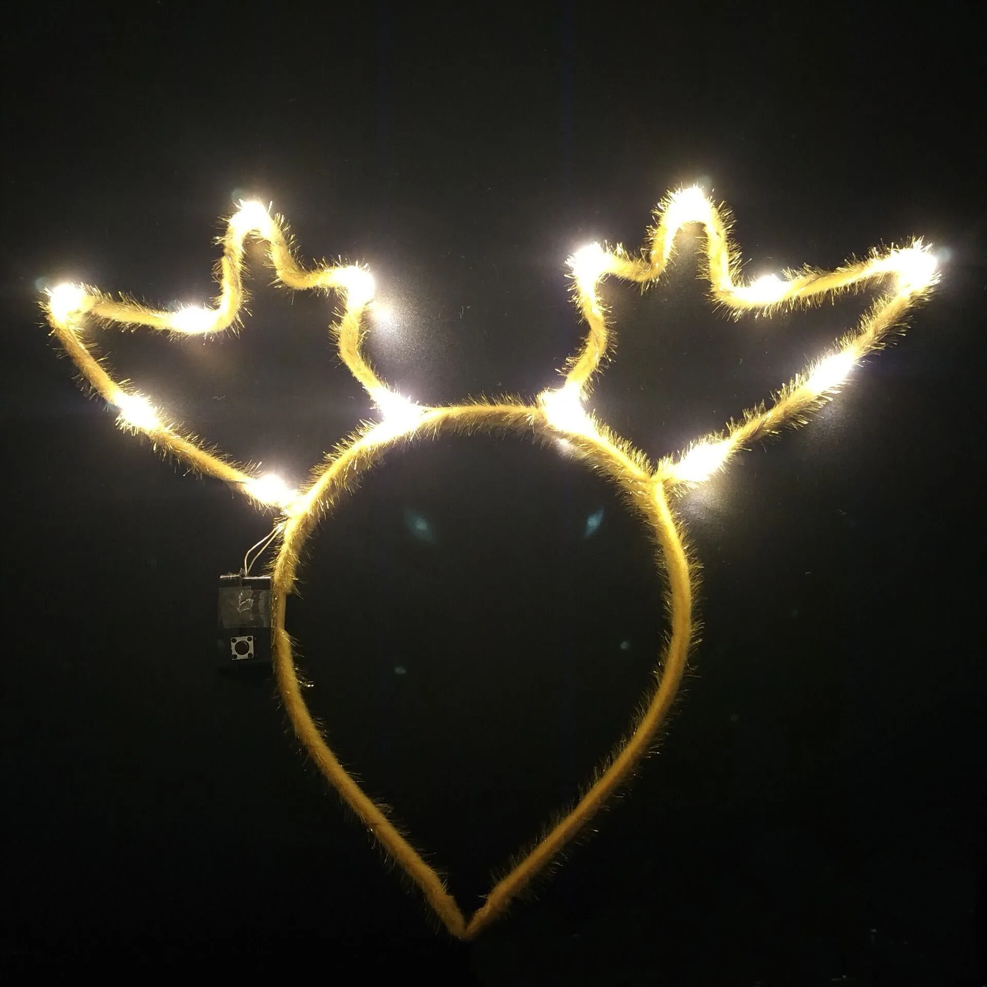 Рождественский ободок аксессуар светильник светящийся рога новогодний