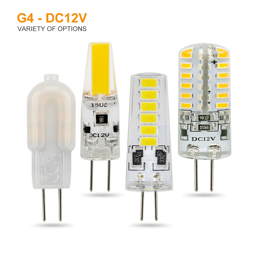 Мини G4 светодиодный лампы 3W 5W 6W DC12V 3014 2835 5730 SMD COB светильник лампы заменить галогенные G4 лампы