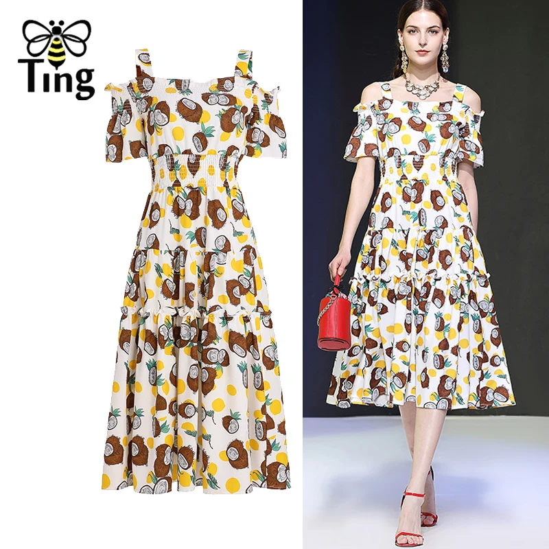 Tingfly Модный Новый Для женщин Винтаж с эластичной резинкой на талии кокосовое