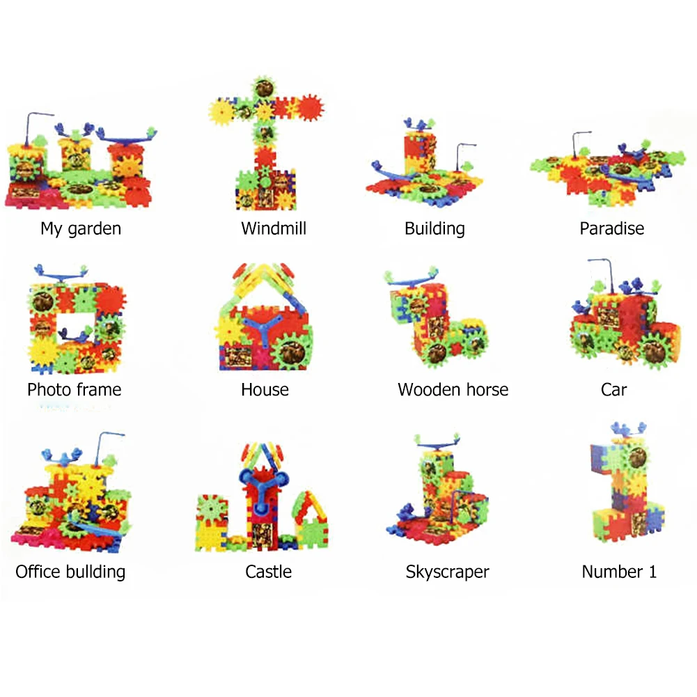 

81pcs Building Block Toy 3D Model Electric Building Block Assembly Rotatable Gear Children's Toy DIY Variable Assembly Gear Toy