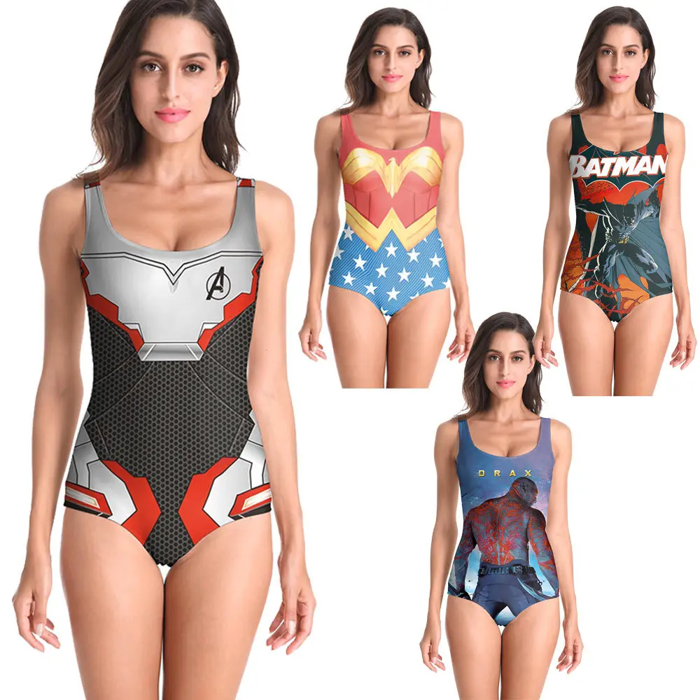 Новые летние сексуальные женские купальные костюмы с изображением Бэтмена боди