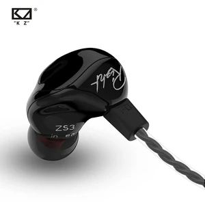 kz zs3 1dd dynamic earphones in ear audio monitors noise canceling hifi music sports earbuds with microphone headset