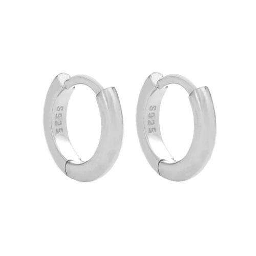 Silver Moonmory Популярные 925 пробы серебряные серьги-кольца Huggie с радужными камнями CZ серьги для европейских женщин модные ювелирные изделия - Окраска металла: Silver