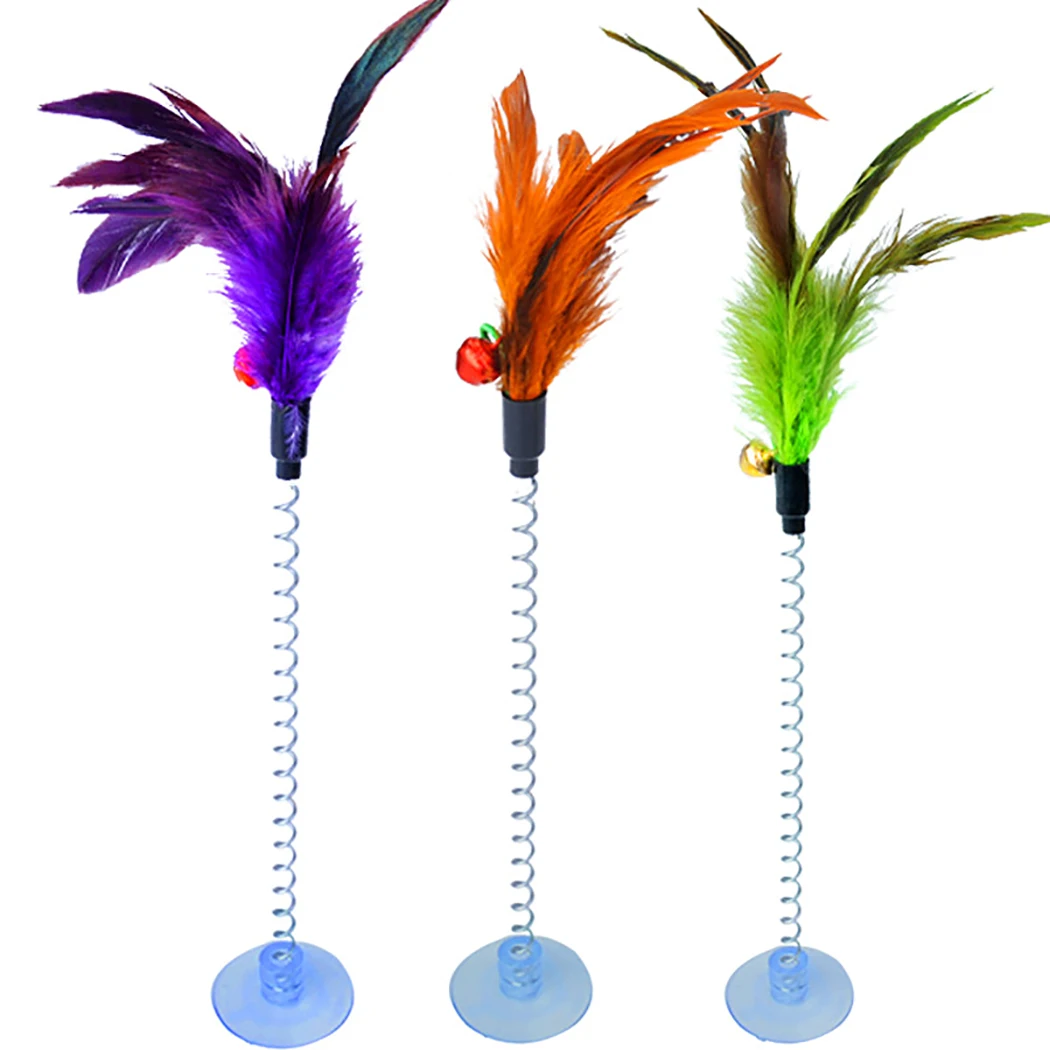 6pcs Cat Toys Make A Stick Feather With Bell Natural Like Birds False Mouse Interactive Funny Animal Playing Teaser | Дом и сад
