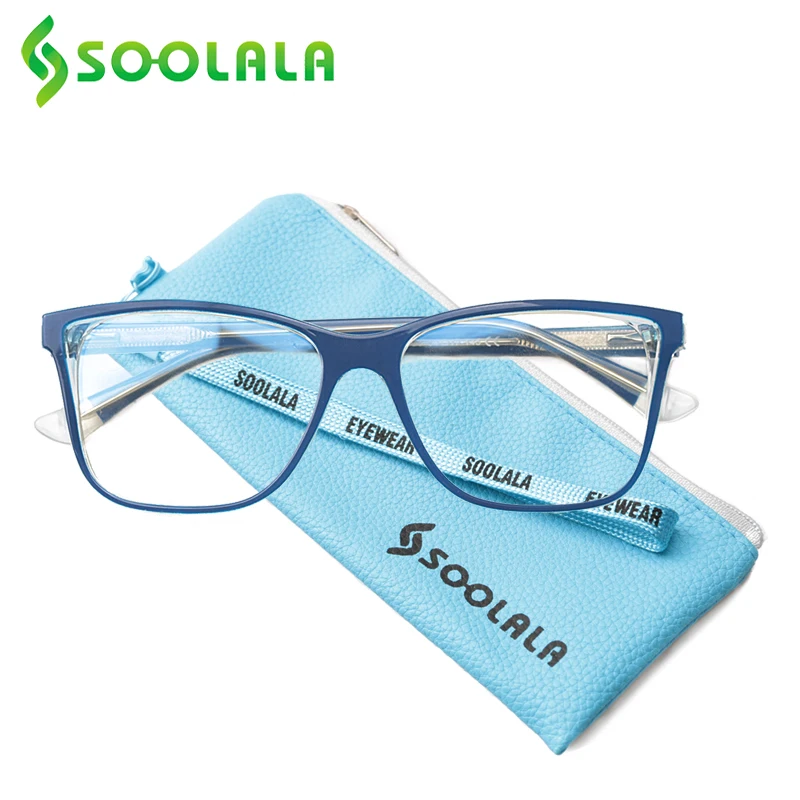 SOOLALA Square TR90 Anti Blue Light Reading Glasses Women Men Spring Hinges Prescription Reader +1.0 1.5 to 4.0 | Аксессуары для