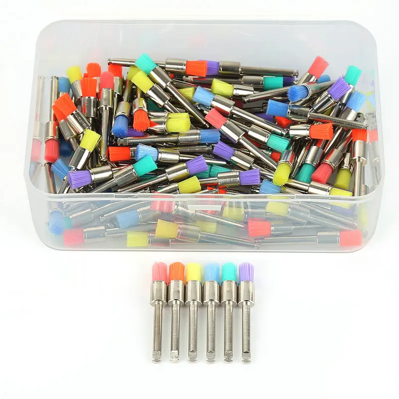 

Universal 100pcs New Color latch flat Polishing Prophy Brushes Dental Brush For Sale