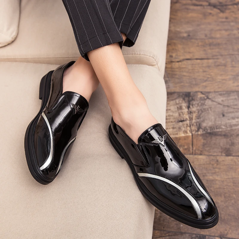 

New fashion men's leather shoes, British professional business men's shoes, fashion casual soft-faced formal shoes