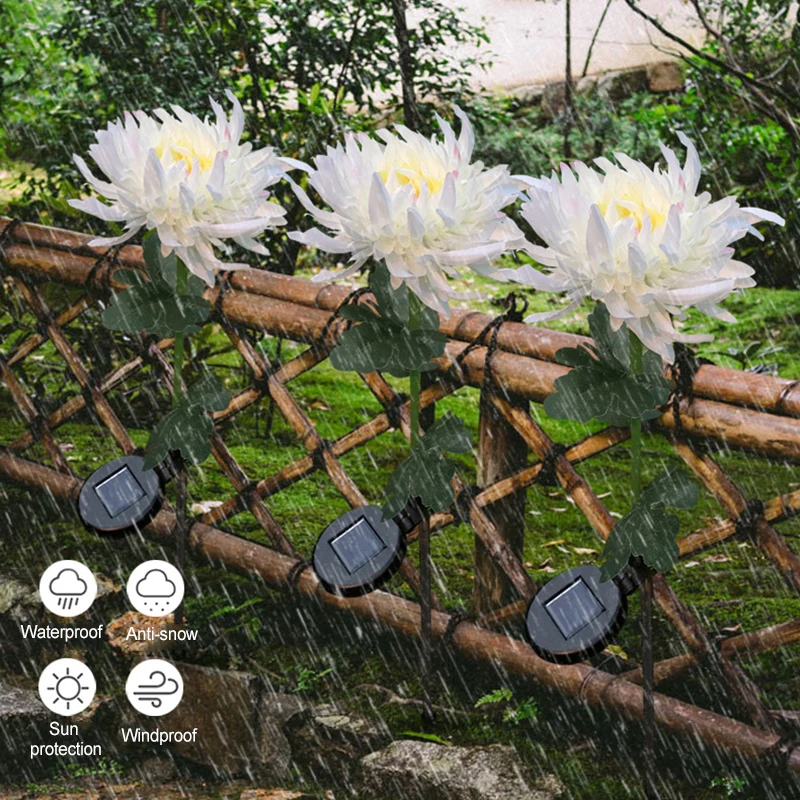 

Waterproof Solar Powered Chrysanthemum LED Lawn Lamp Outdoor Garden Decoration Gift Light for Courtyard Landscape Decor TT-best