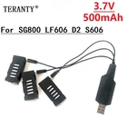 Для LF606 SG800 D2 JD16 S606 M9 M11 компоненты дронов аксессуары для дрона с дистанционным управлением запасные Запчасти 500 мАч, 3,7 в радиоуправляемый Дрон батарея с USB Зарядное устройство
