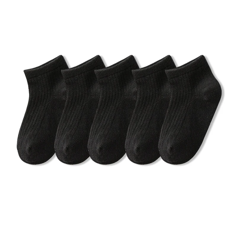 Детские хлопковые носки Lotus 5 пар/лот однотонные мягкие дышащие Школьные для