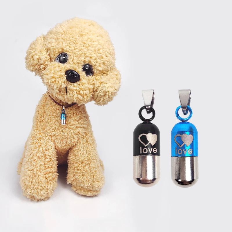 Портативный ошейник из нержавеющей стали в форме таблеток для домашних животных