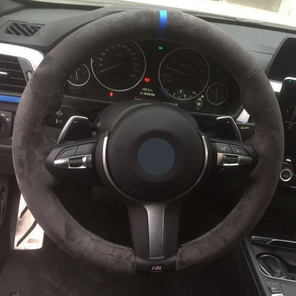 

Anti-slip Black Suede DIY Car Steering Wheel Cover For BMW F30 M Sport F87 M2 F80 M3 F82 M4 M5 F12 F13 M6 F85 X5 M F86 F33 X6 M
