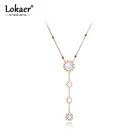 Чокер Lokaer N19196 для женщин и девушек, ожерелье из титановой нержавеющей стали с белой раковиной, римскими цифрами, модная изящная подвеска