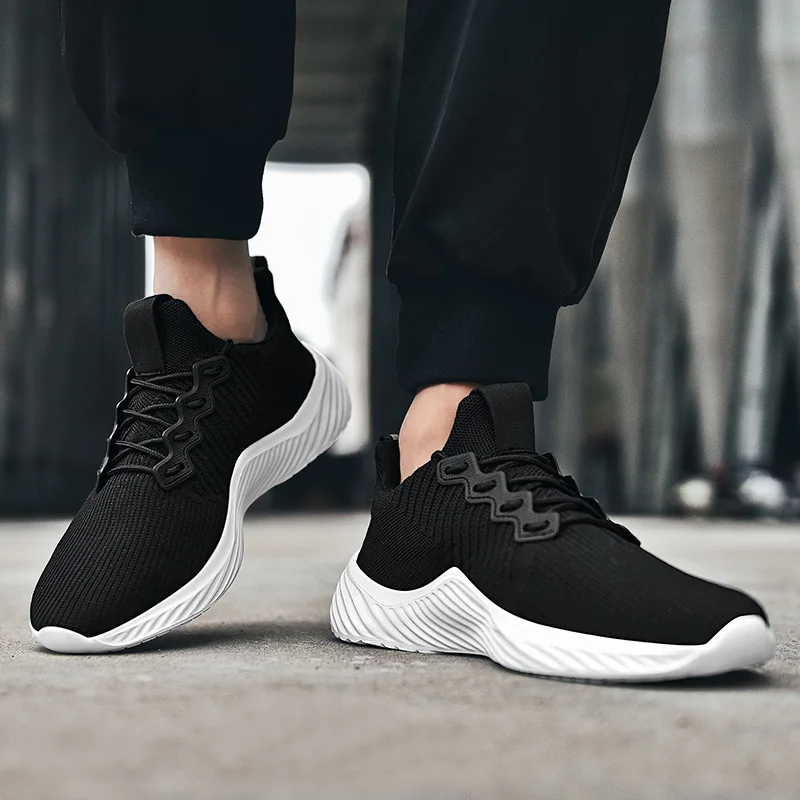 

Fashionable mesh causal sapato casuales sneakers-mens knitting hot for 2020 Shoes Men sports spring shoe sneakers Light solid s