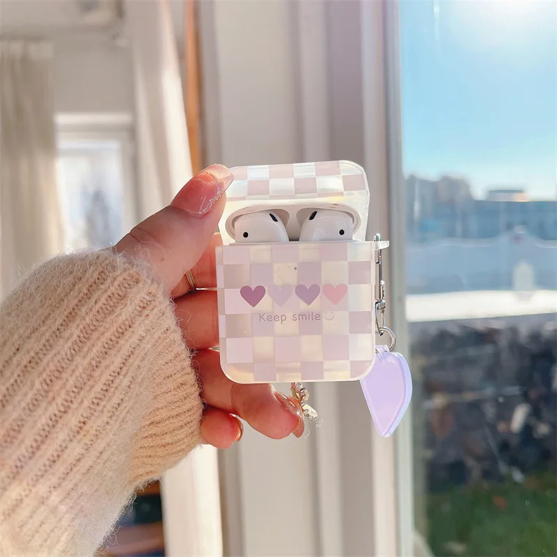 Шахматная доска красочные сердца 2021 AirPods 3 Чехол Apple 2 Pro чехол IPhone наушники
