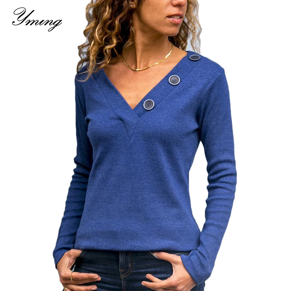 

YMING Fashion Women Blouse Long Sleeve Ladies Tops Button White Shirts Female Blusas Solid Casual Office Tunic Streetwear Woman
