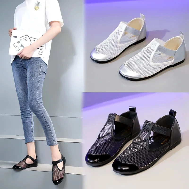 Mesh Sandals Women's Flat Bottom Baotou 2021 Summer New Fishnet Sandals All-match Round Toe Comfortable Casual Women's Shoes