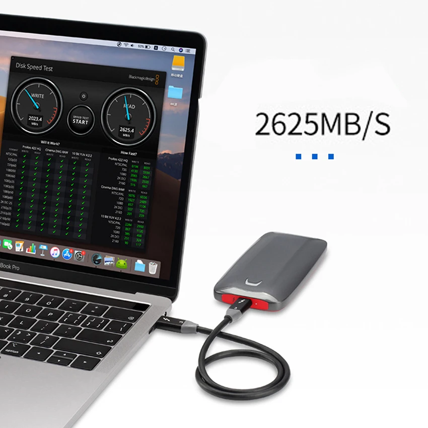 Кабель Thunderbolt 3 штекер-штекер 40 Гбит/с 100 Вт 5 А/20 в Поддержка 5K UHD или 4K 60 Гц дисплей