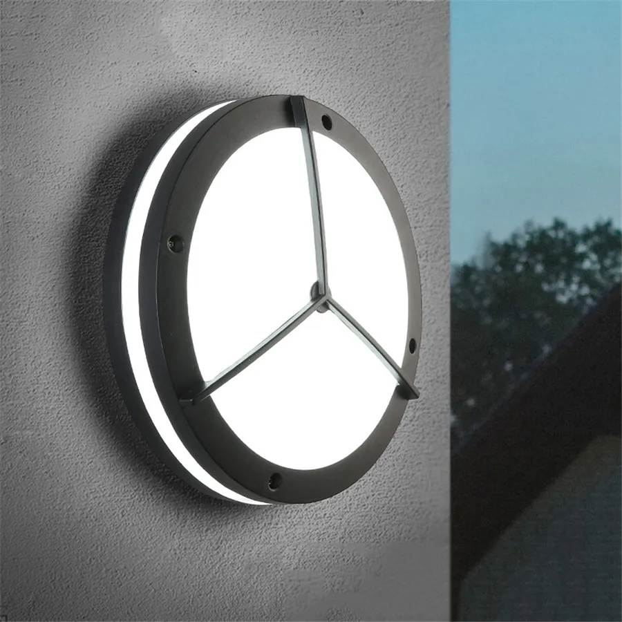 

18W Round Outdoor LED Porch Wall Light Waterproof LED Wall Sconce Light Fixture Hotel Villa Balcony Corridor Aisle Wall Lamp