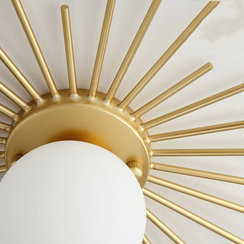

Nordic glass ball lamp Sun Shape Metal G9 gold ceiling light Hallway Ceiling Lights for Locker Room hallway ceiling light