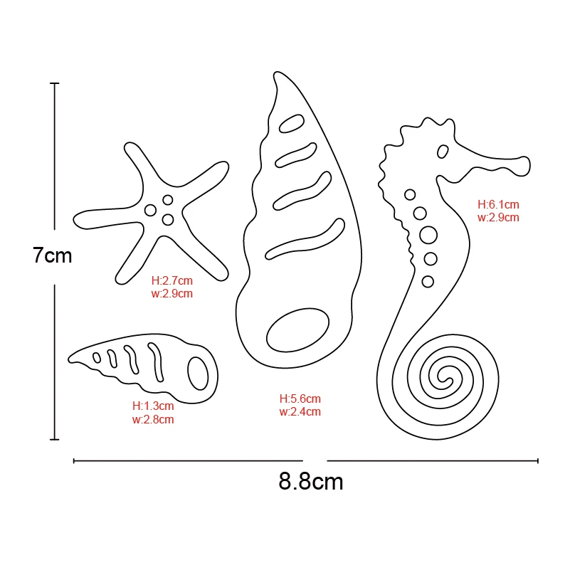 Металлические вырубные штампы ракушка морская звезда коралл форма шаблон для