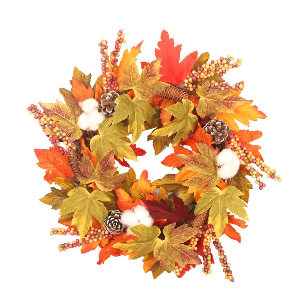 

1 Pc Artificial Wreath 45 Cm Fruit Branch Decoration Garland Maple Leaf Garland Casement Home Pendant 17.71in