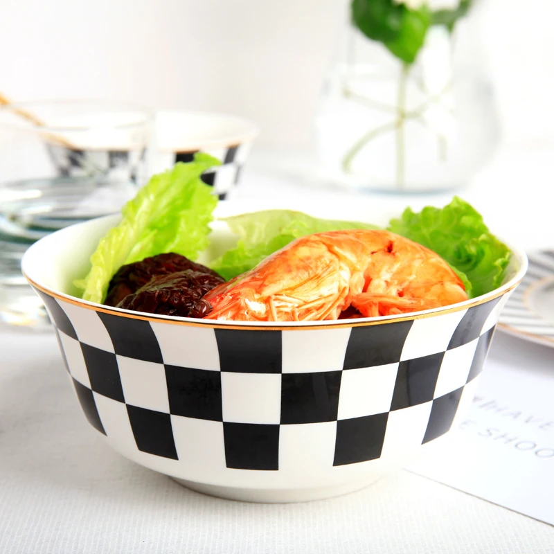 Черно-белая керамическая чаша винтажная сервировочная декоративная для супа