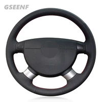 car steering wheel cover for chevrolet lova chevrolet aveo buick excelle daewoo gentra black hand stitched genuine leather