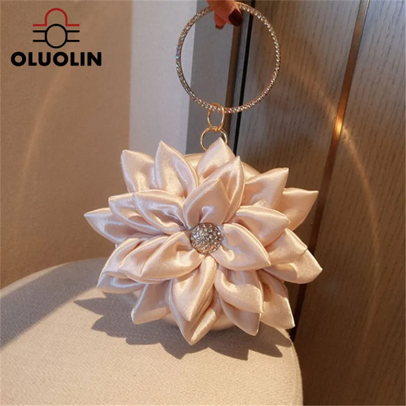 Очаровательная Женская сумка с бриллиантами и цветами дамская сумка-мессенджер