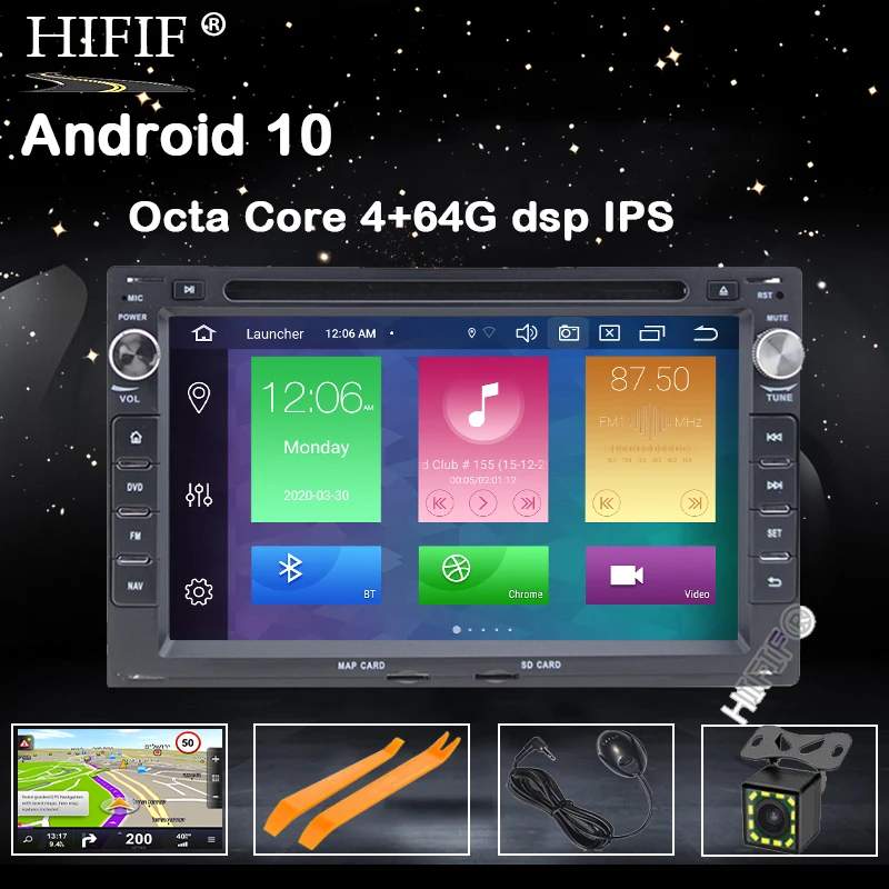 

DSP Car Multimedia Player Android 10 2 Din Stereo System For VW/Volkswagen/Passat/Golf/Skoda Octa Core 4GB RAM Wifi USB DVD DVR
