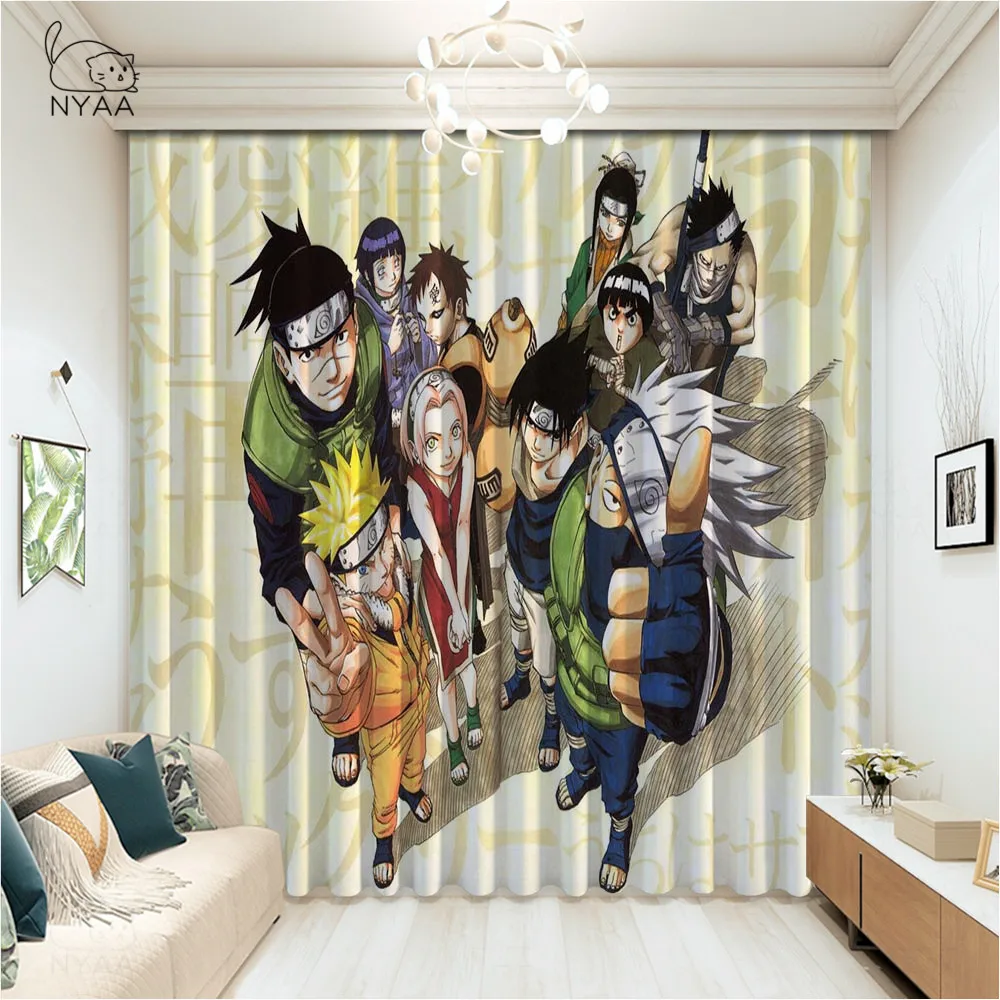 

Nyaa Naruto Figure Curtains Ready For The Living Room Modern Curtain Children Cartoon Window Curtain Curtains Game Micro Shading