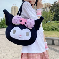kawaiisanrio series plush bag toy kuromilolishouder big backpack mobile phone shoulder bag coin purse toy gift for girlfriend