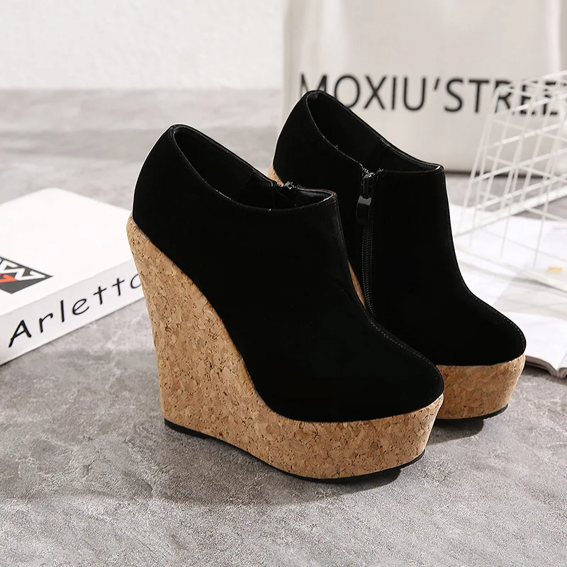 

2019 wind simple slope heel comfortable high shoes, size 35-42