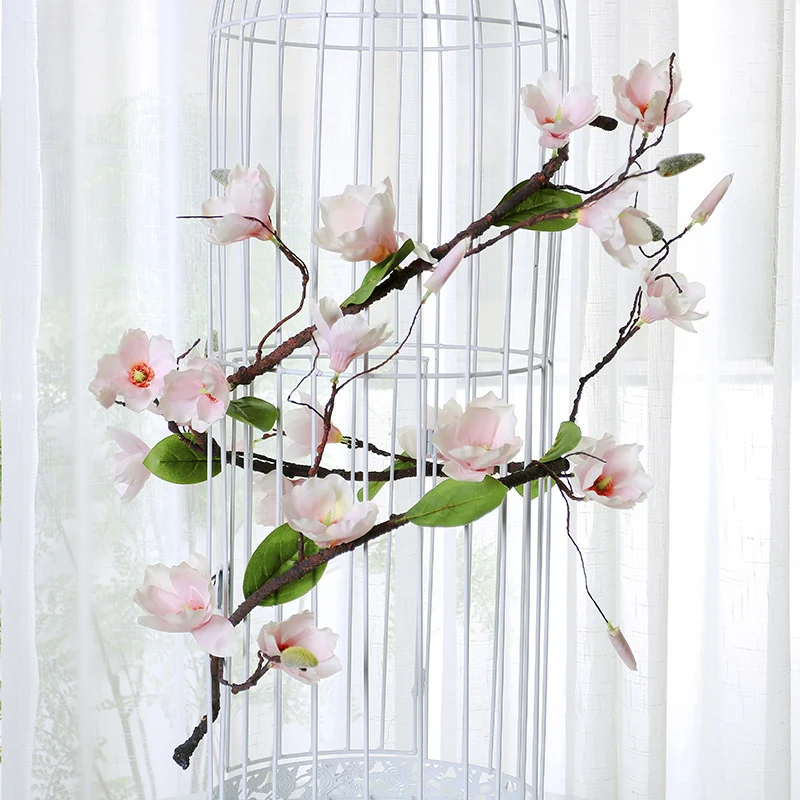 Искусственный цветок растение свадебная брошь магнолии лозы искусственный для