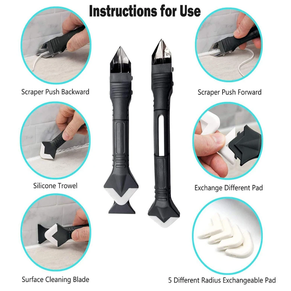 

15pcs Caulking Finishing Tools Set,3 In 1 Silicone Caulking Finishing Tool Kit,4pcs Silicone Sealant Finishing Tools