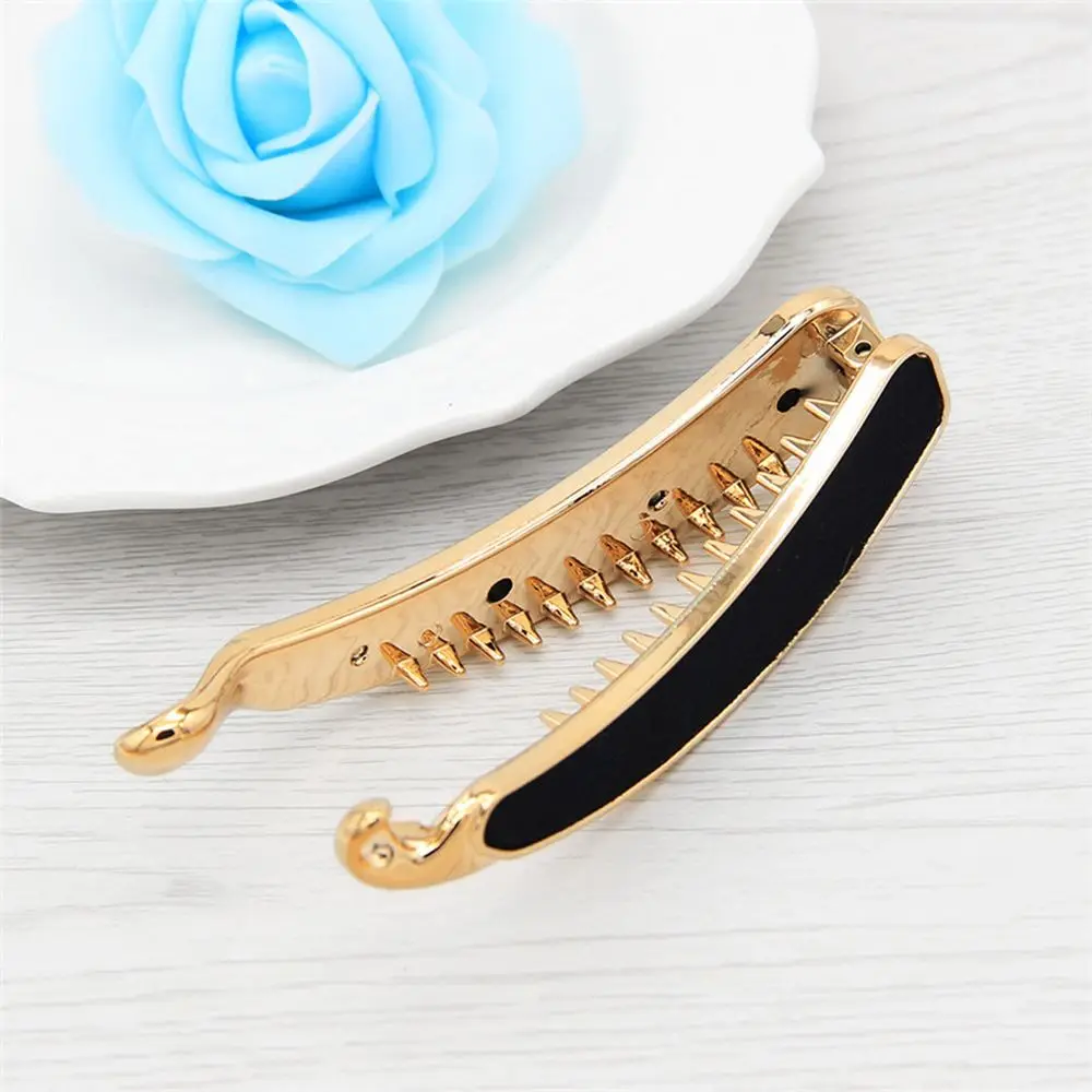 Женские Элегантные однотонные шпильки для ткани заколка девочек банан заколки в