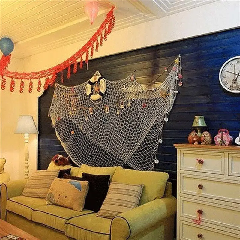 Mediterranean Decorative Fishing Nets With Shells Home Wall Handmade Photo | Дом и сад