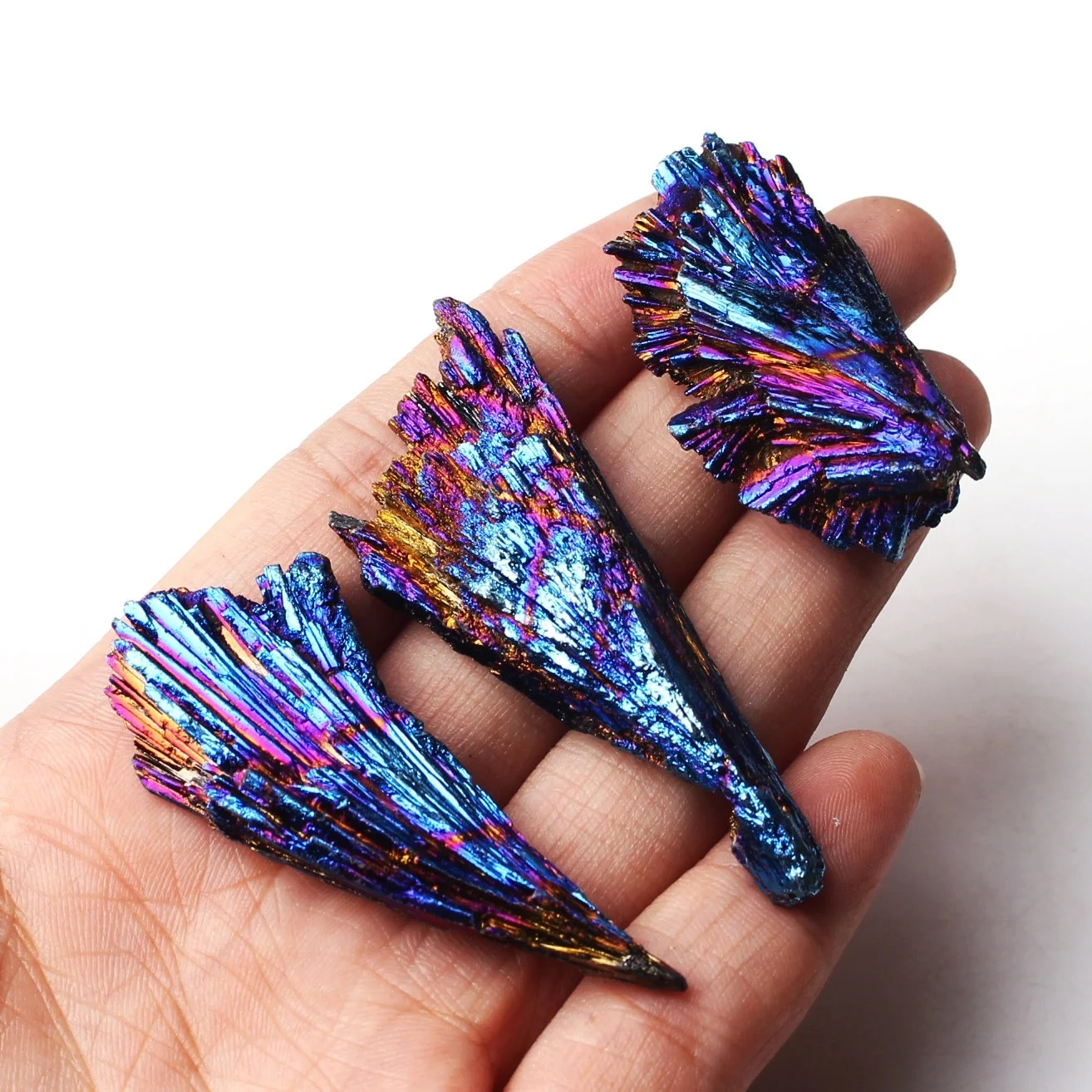 1 шт. Гальванизированный синий цветной натуральный черный турмалин Кристальный