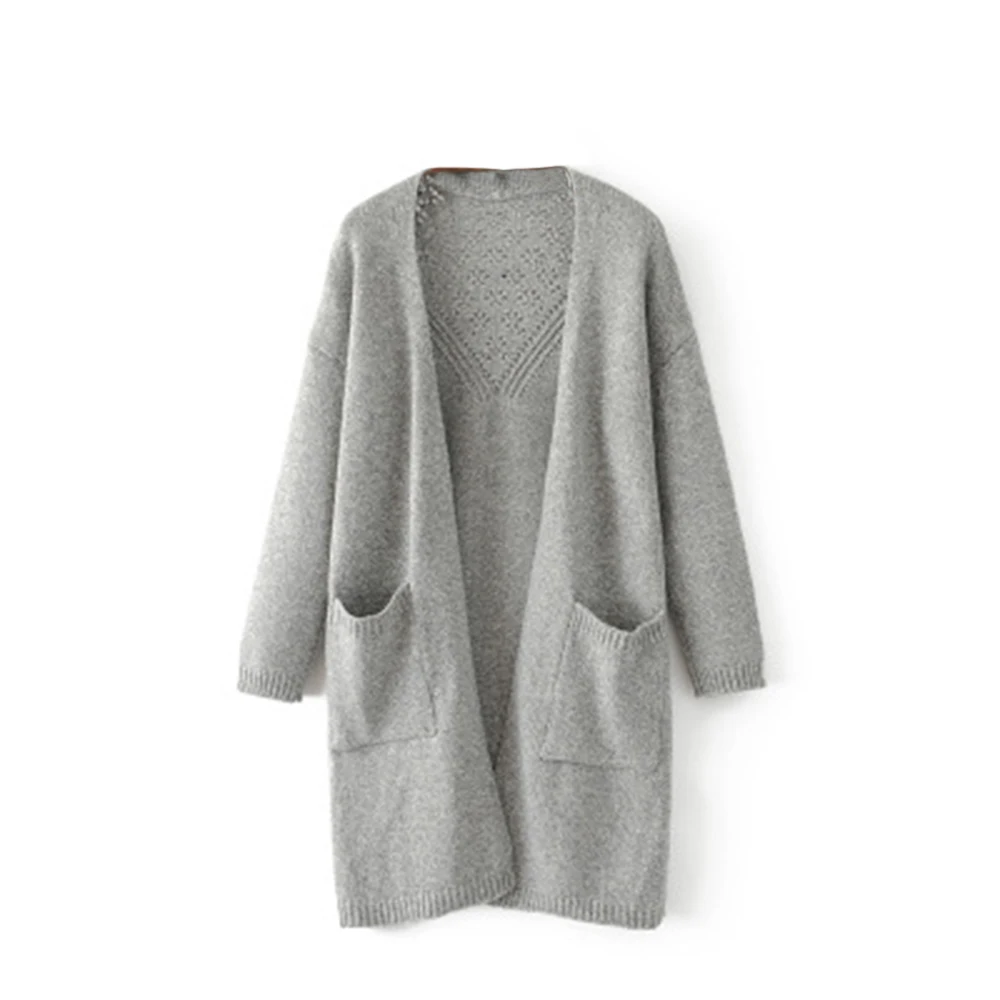 MoneRffi Женские Длинные рукава открытый передний массивный теплые кардиганы 2019