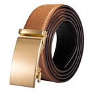 Hi-Tie новые модные дизайнерские ремни для мужчин с металлической пряжкой, коричневый желтый пояс из натуральной кожи для мужчин 130 см