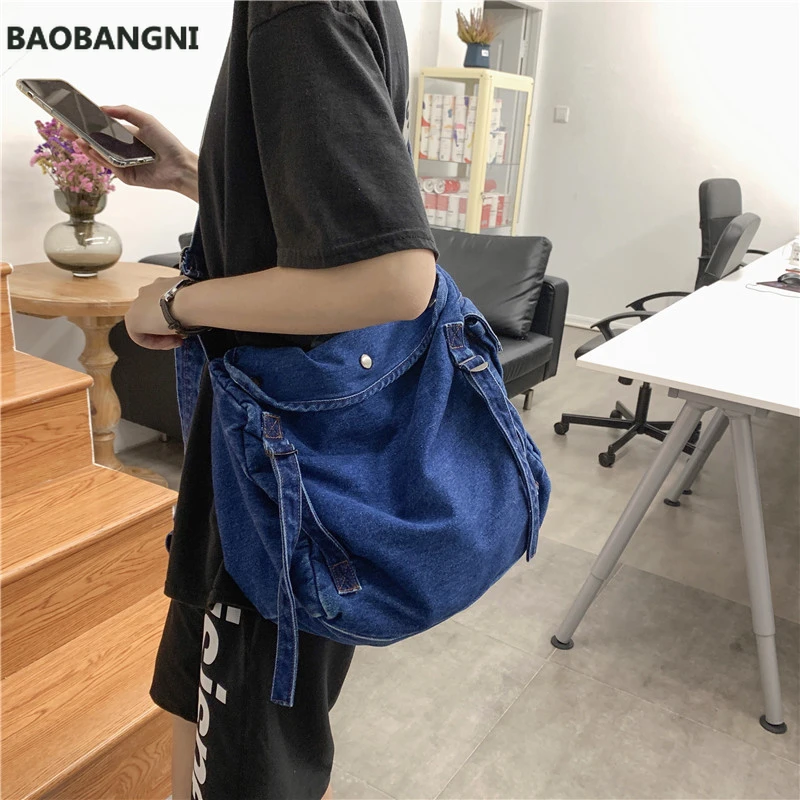Big Capacity Solid Color Canvas Bag Female Messenger Bag For Women Shoulder Bag  Designer High Quality Crossbody Bag Sac A Main