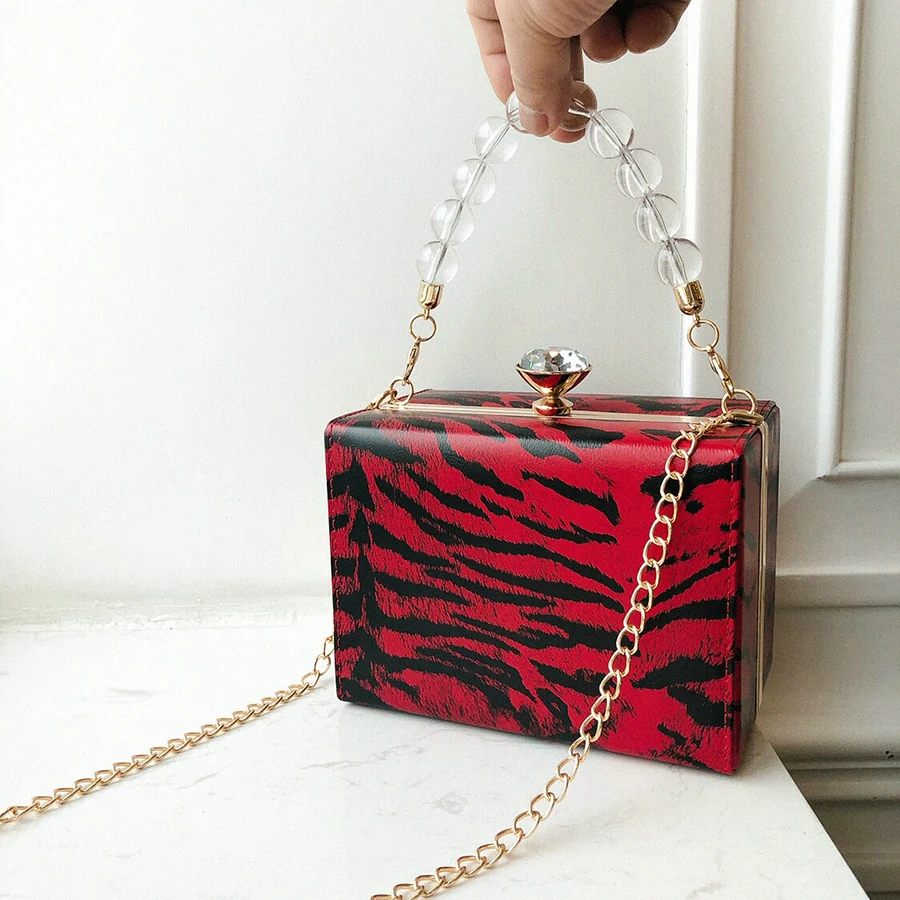 Женская сумочка с леопардовым принтом Маленькая вечерняя сумка на плечо