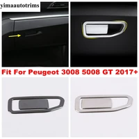 stainless steel interior car glove storage box handle sequins decor cover trim accessories for peugeot 3008 5008 gt 2017 2022