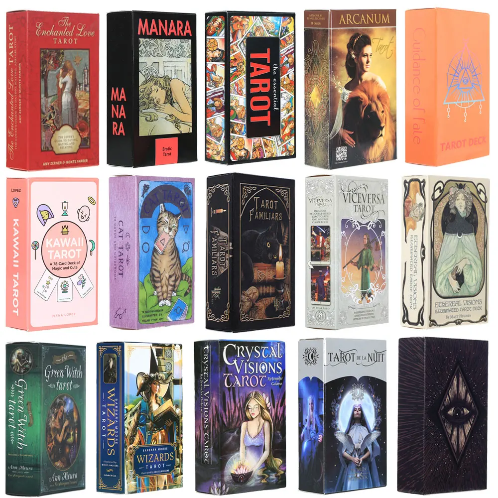 

Классическая настольная игра на английском, 78 карт, Arcanum Tarot Deck, высококачественные игры, зеленая ведьма Tarot