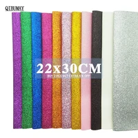 qibumay 2230cm glitter fabric multi color thin glitter for bows a4 size golden faux leather sheets diy hair bow accessories