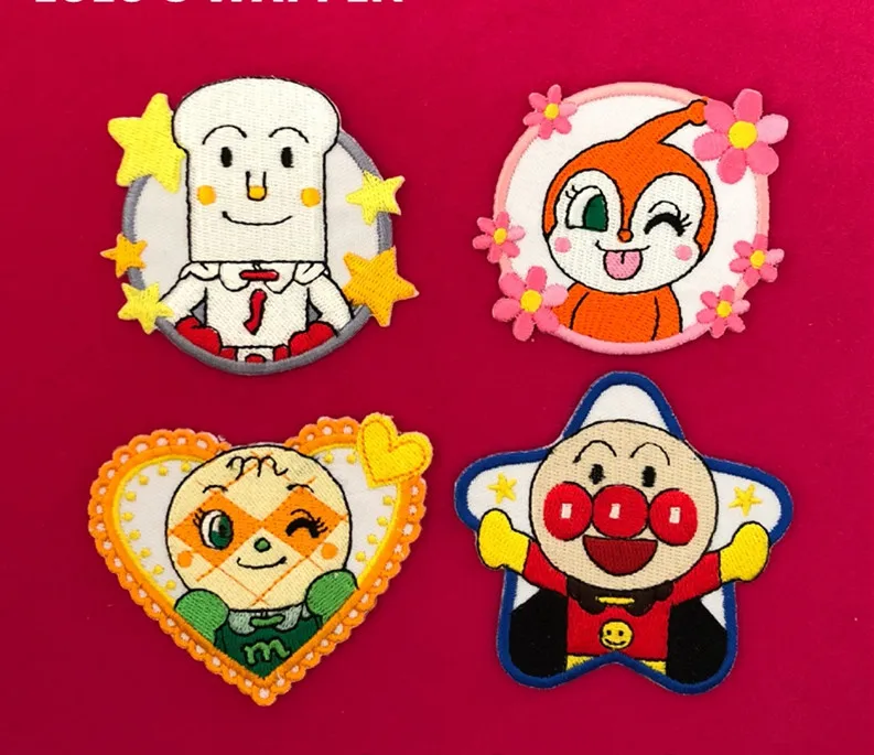 Тканевая вышитая нашивка Anpanman пришивная аппликация вышивка одежды мультяшная