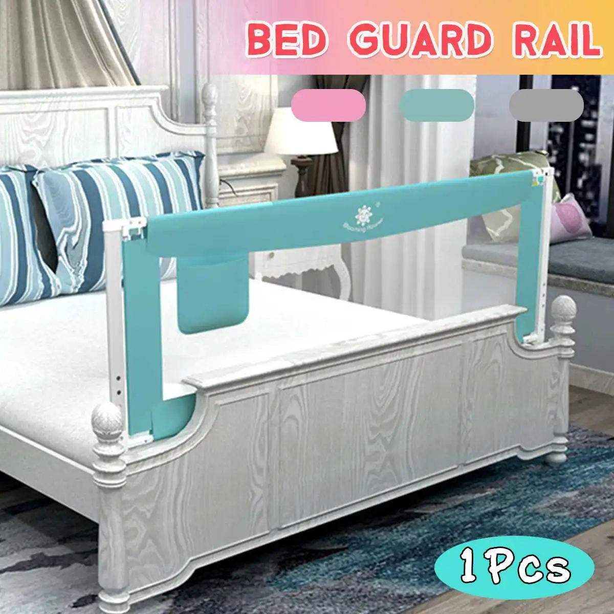 

Baby Playpen Bed Guard Rail Baby Bed Fence Safety for Children Infants Kids Bedding Crib Barrier Aluminum 5-level Lifting Rails