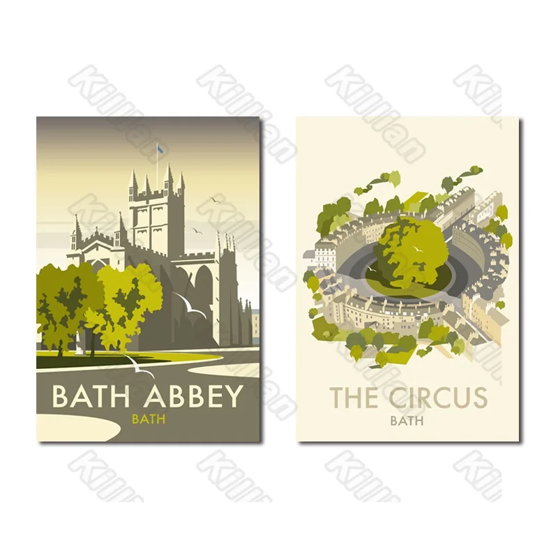 

Abbey and Circus Painting Modern Minimalist Style Wallpaper and Nordic Style Posters and Murals for The Living Room Decoration